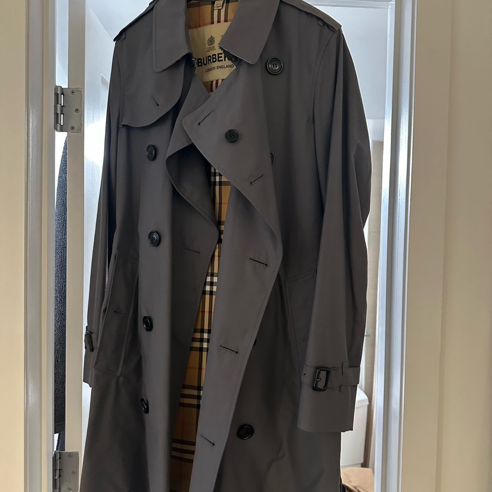 Burberry Charcoal Trench Coat for Men